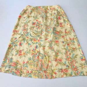 Talbots 12 Skirt Wrap Paisley Floral Fall Long